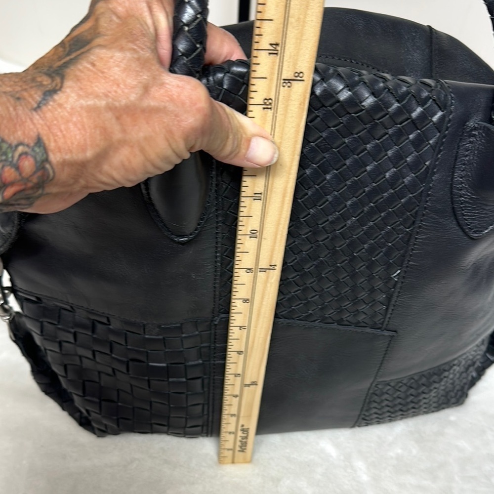 PATRICIA NASH SLOUCHY DISTRESSED 3 WAY WEAVE PALOMA HANDBAG Black with Dustbag - Picture 6 of 16